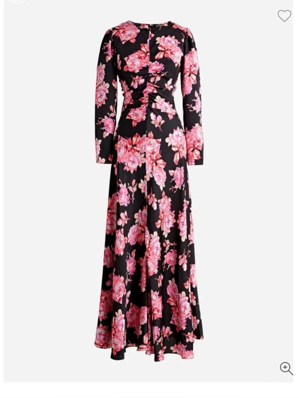 J. Crew Featherweight Satin Midi Dress in Midnight Rose Size 22